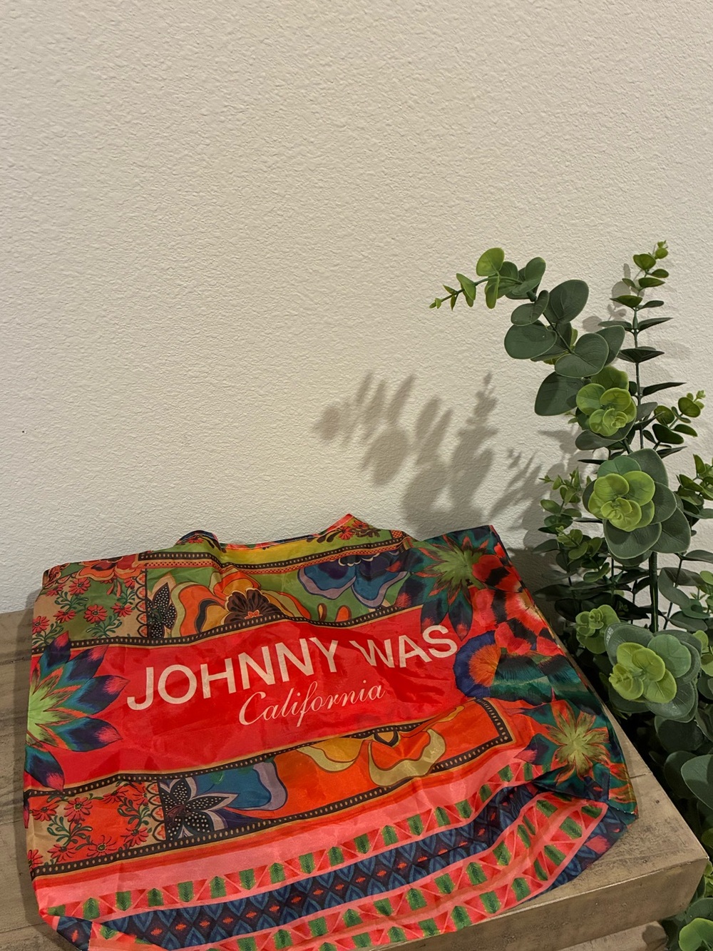 Johnny Was California Floral Reusable Tote Bag Boho Multicolor.